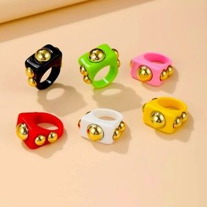 6pcs chunky rings